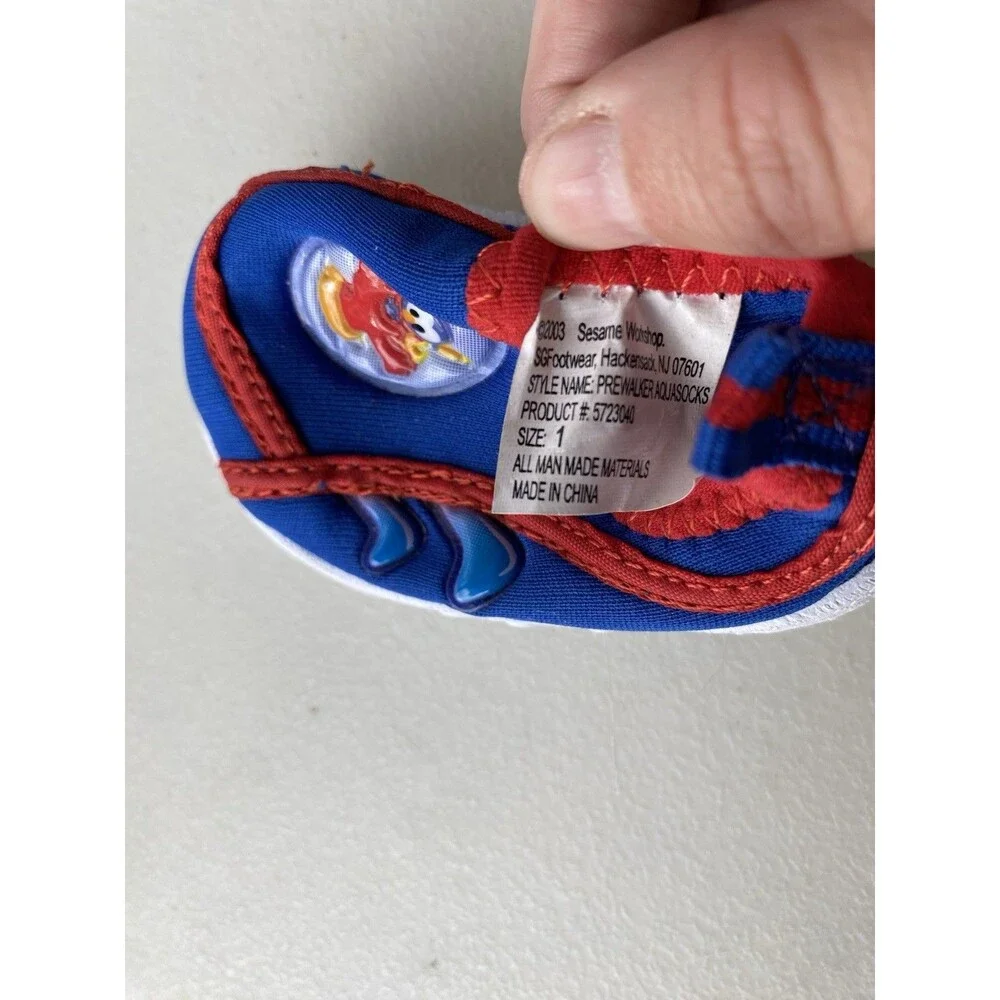 Vintage 2003 Sesame Street Elmo Infant Size 1 Prewalker Aquasocks Water Shoes